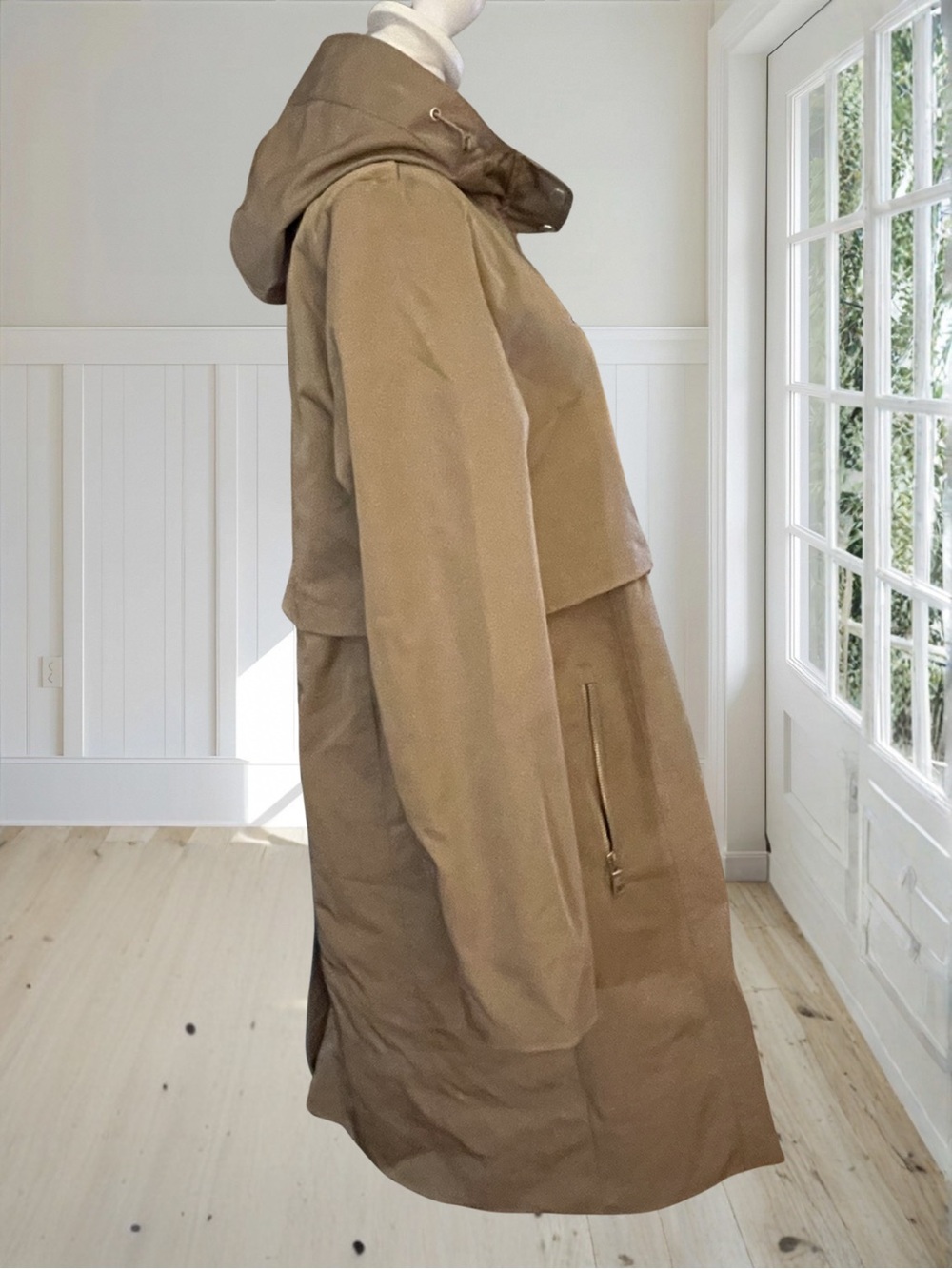 NWT AVEC LES FILLES Women's Fawn Hooded Trench Coat Jacket M - Picture 5 of 15
